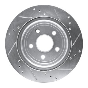 Chevrolet Cobalt Brake Rotor (1) - Rear Left - R1 Concepts - Drilled & Slotted - Silver - `08-`10
